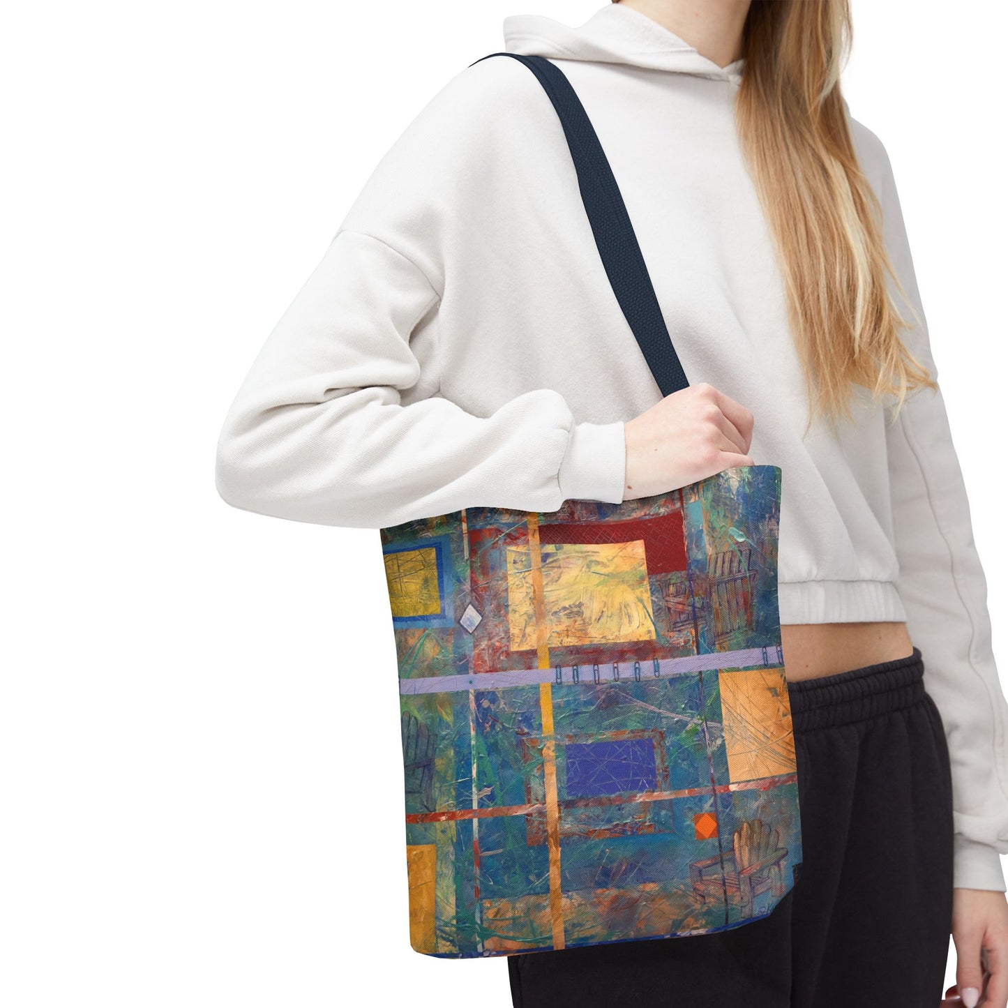 The River Flows Abstract Art Tote Bag - Leslie Karpinski