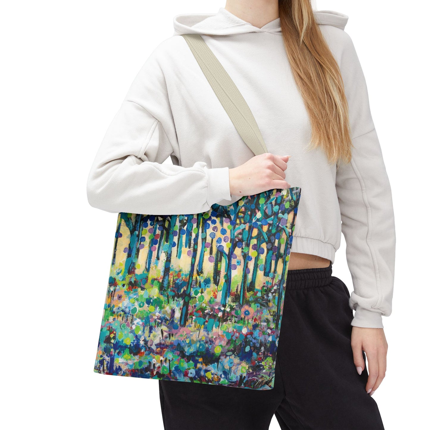 Circle of Tree Landscape Art Canvas Tote Bag  - Leslie Karpinski