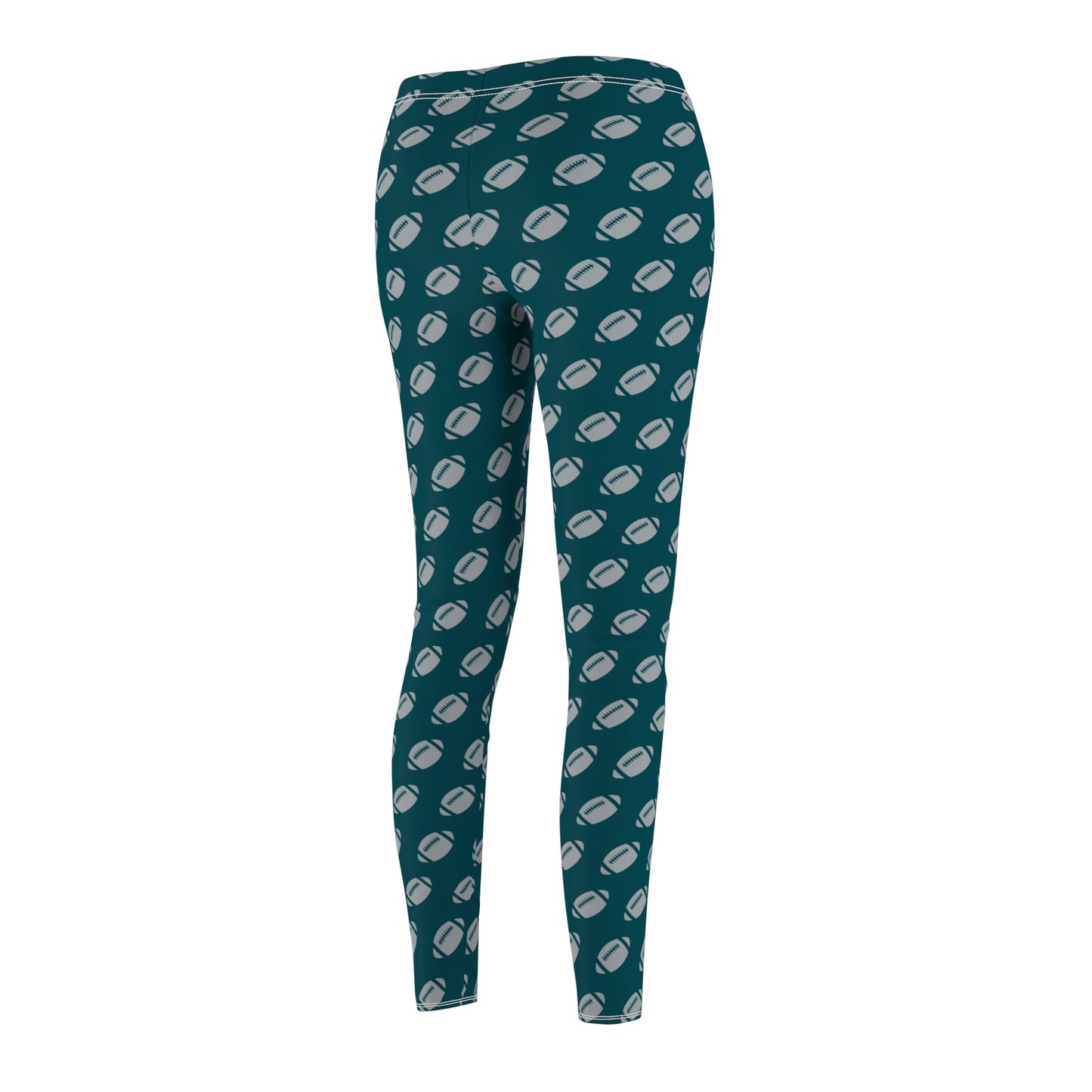 Silver Green Football Womens Plus Size Teen Regular Long Leggings - Saiko Studio