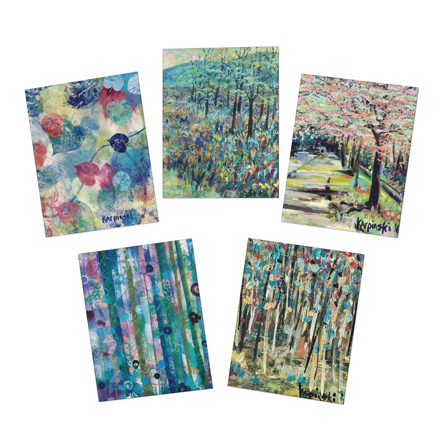 Nature Landscape Art Painting Multi Pack Blank Greeting Cards - Leslie Karpinski