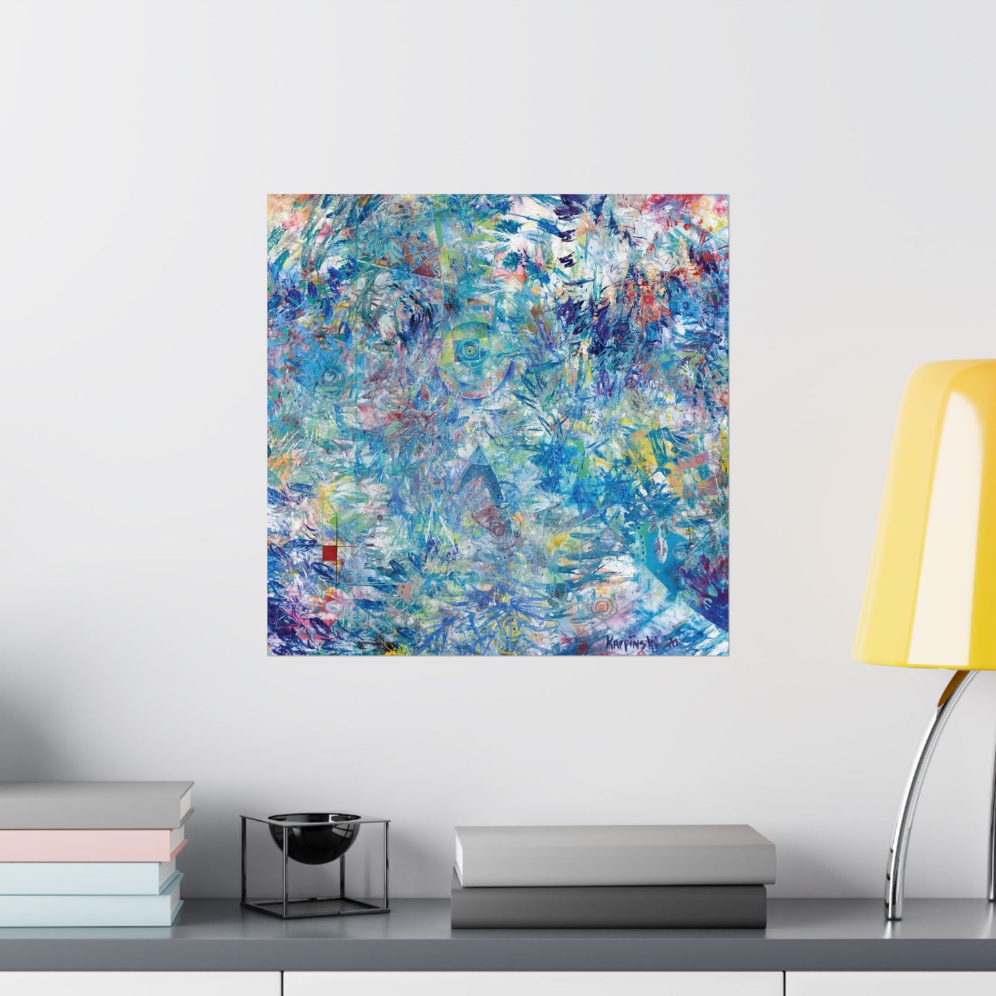 Blue Green Abstract Art Poster Print - Ascension by Leslie Karpinski