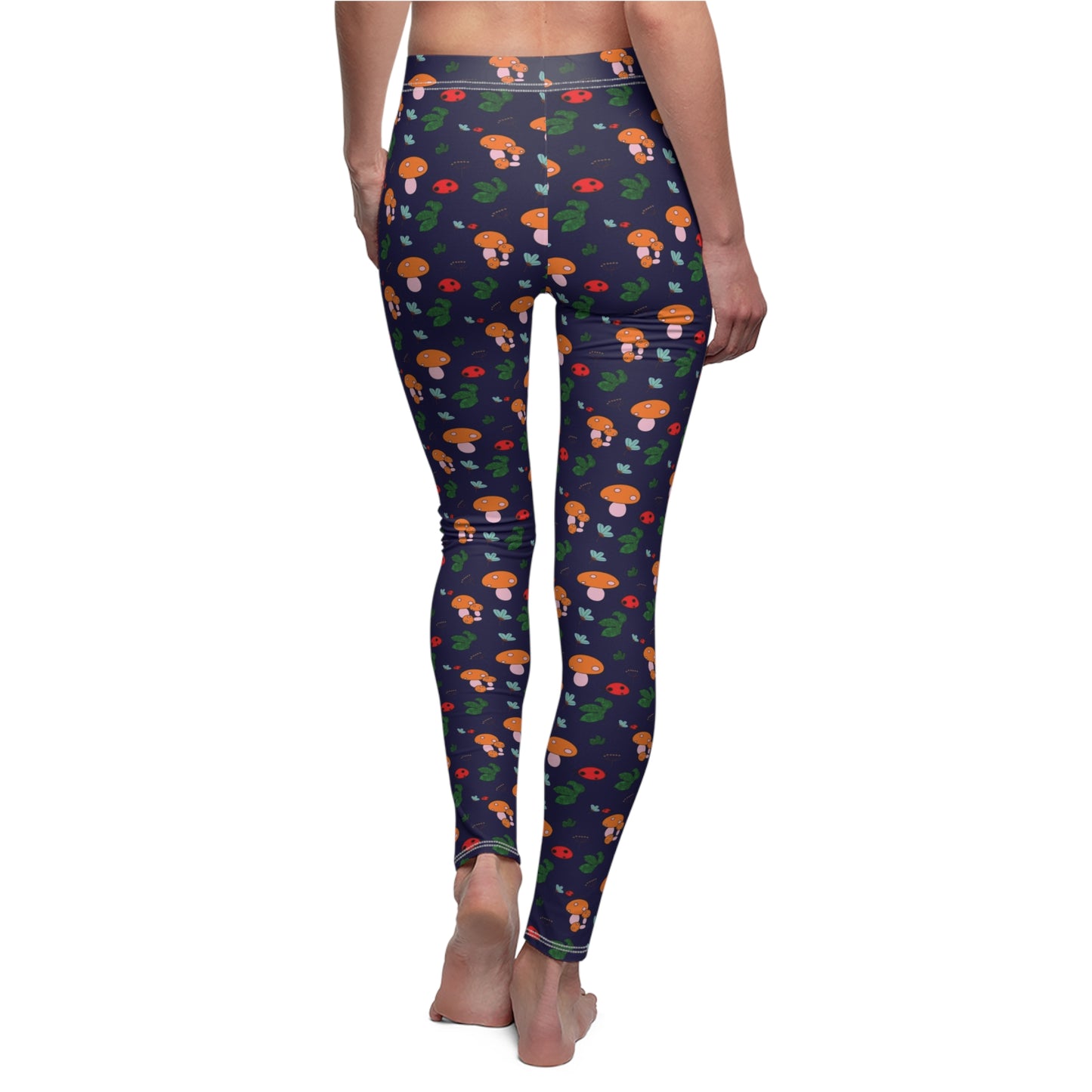 Mushroom Woodland Womens Leggings Stretch Pants - Saiko Studio