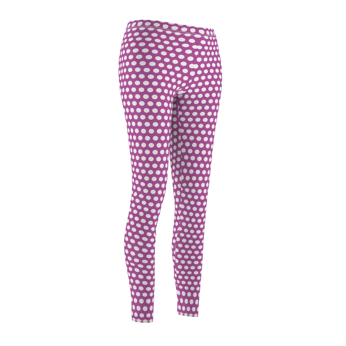 Purple White Polka Dot Womens Leggings Yoga Pants - Saiko Studio
