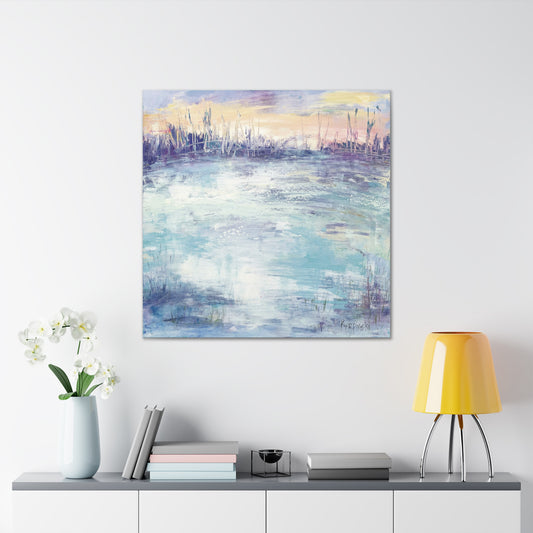 Nature Water Contemporary Canvas Wall Art Print Landscape Art - Flow of Life by Leslie Karpinski