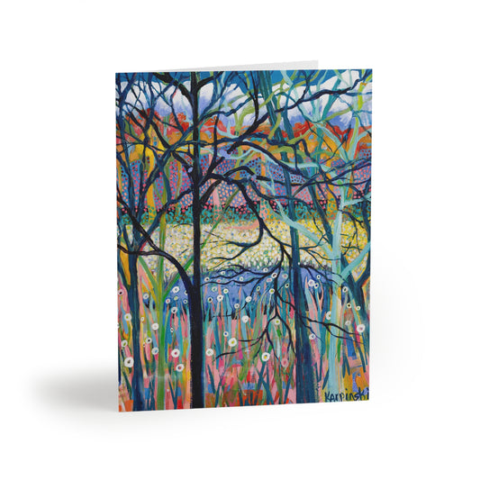 Colorful Tree Woods Landscape Artist Nature Greeting Card Multi Pack - Stillness by Leslie Karpinski