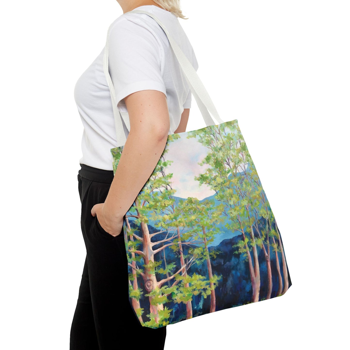 Tree Landscape Art Tote Bag Canvas - Strong Tree by Leslie Karpinski