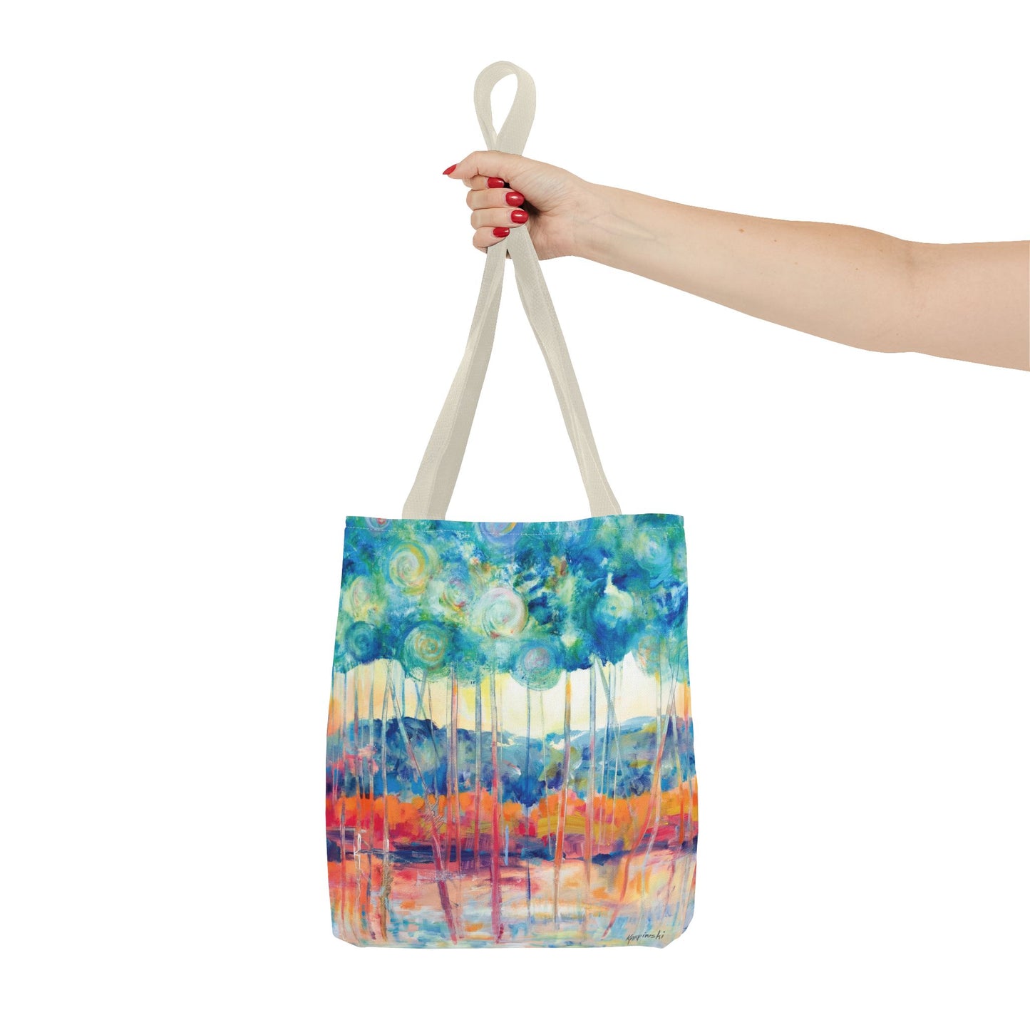 Nature Landscape Art Tote Bag Canvas Shopping Bag - Canopy At Sunset by Leslie Karpinski