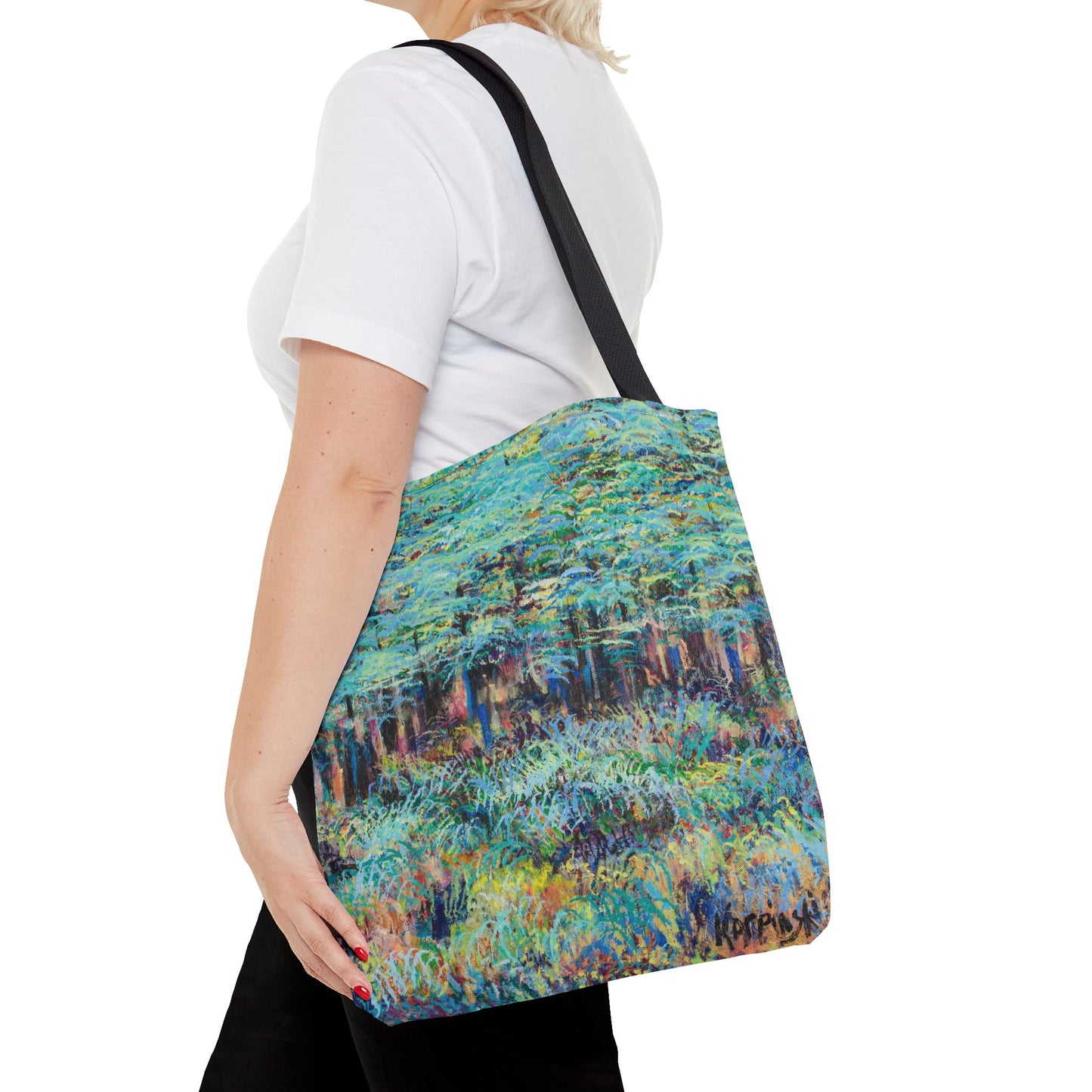 Tree Landscape Art Tote Bag Canvas Shopping Bag - Sunrise on the Blue Ridge  by Leslie Karpinski