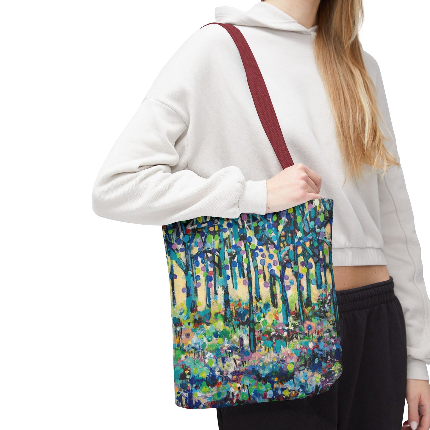 Circle of Tree Landscape Art Canvas Tote Bag  - Leslie Karpinski