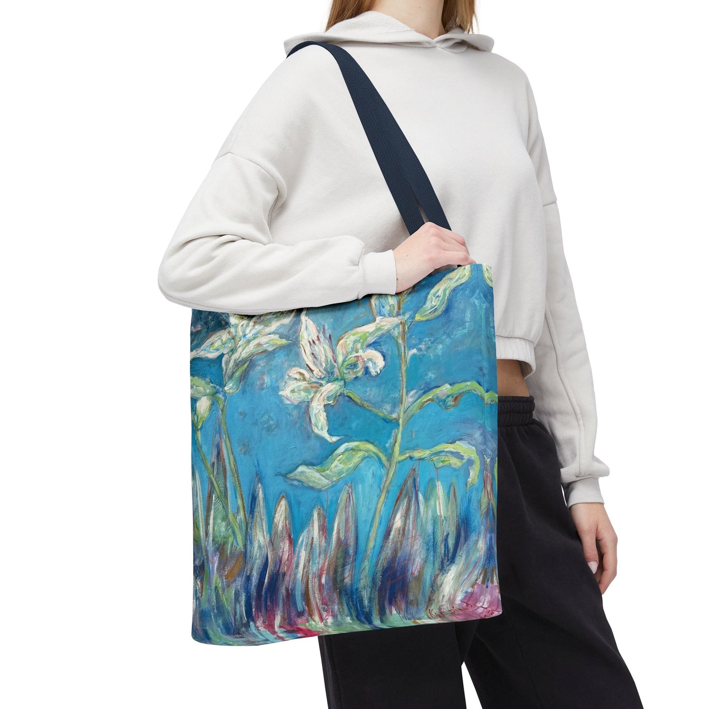 Full Bloom Floral Canvas Art Tote Bag - Leslie Karpinski