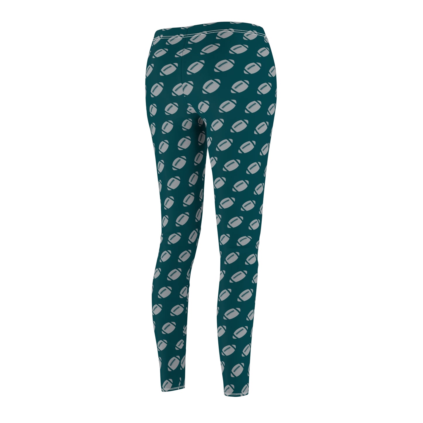 Silver Green Football Womens Leggings Yoga Pants - Saiko Studio