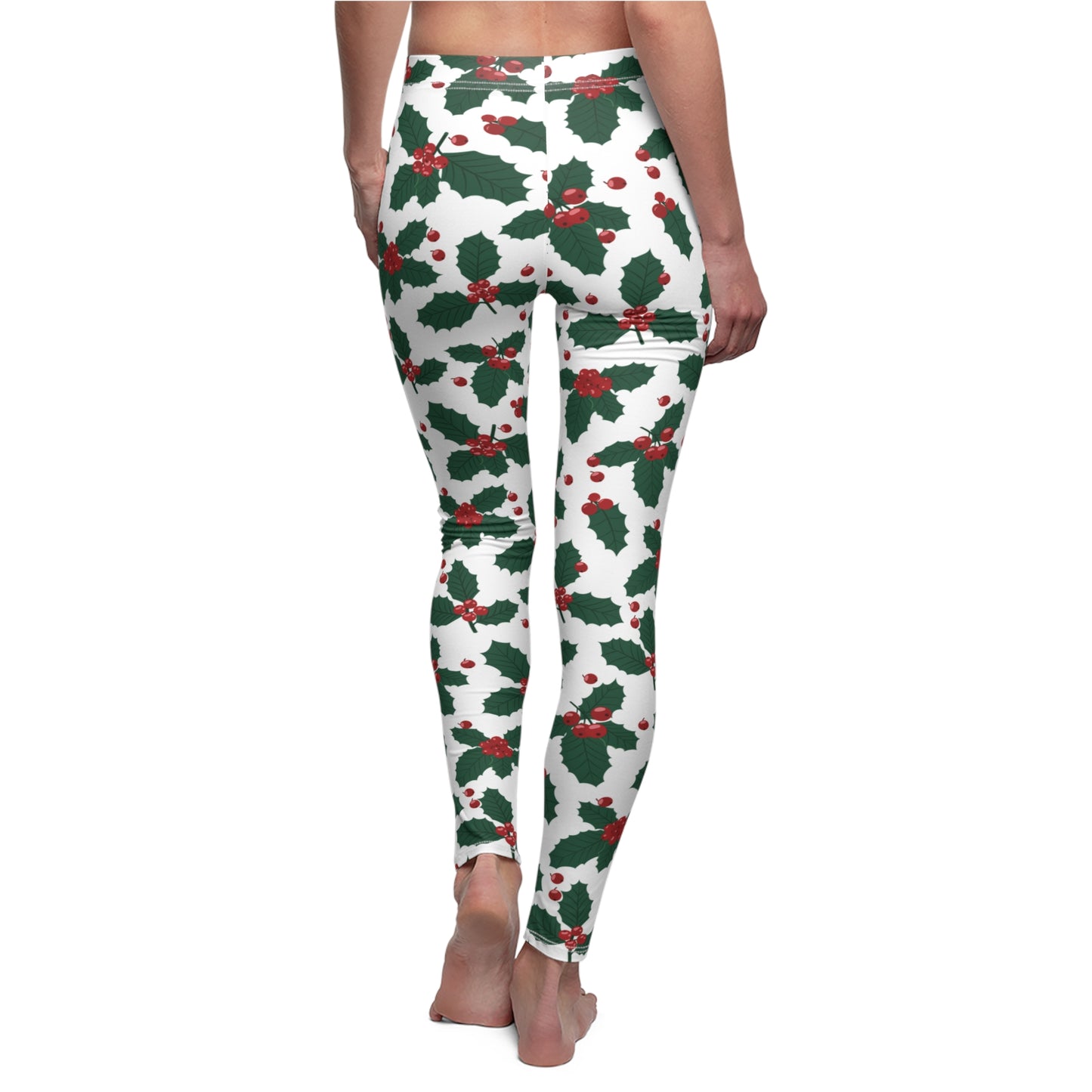 Holiday Holly Womens Christmas Leggings - Saiko Studio