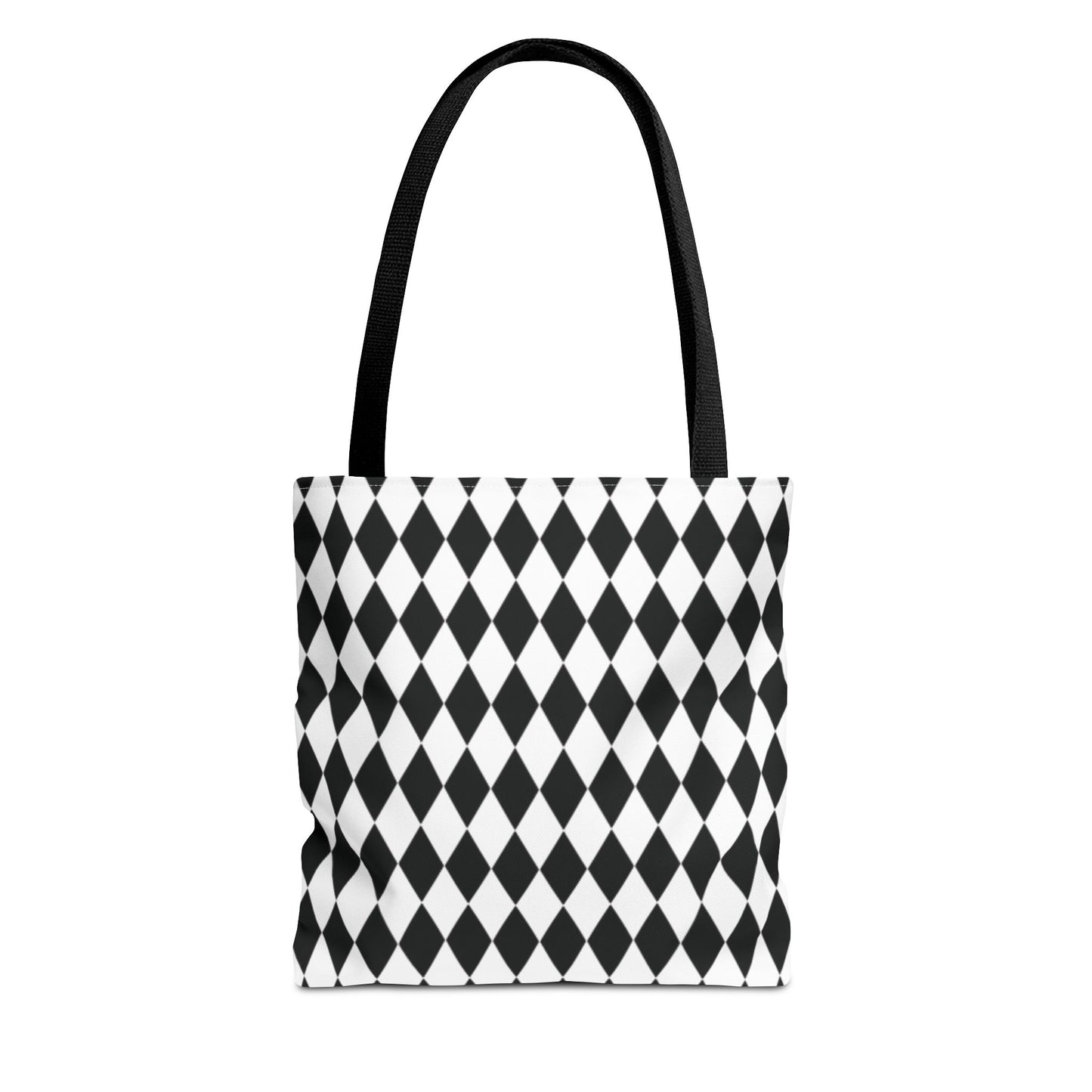 Black White Harlequin Canvas Tote Bag - Saiko Studio