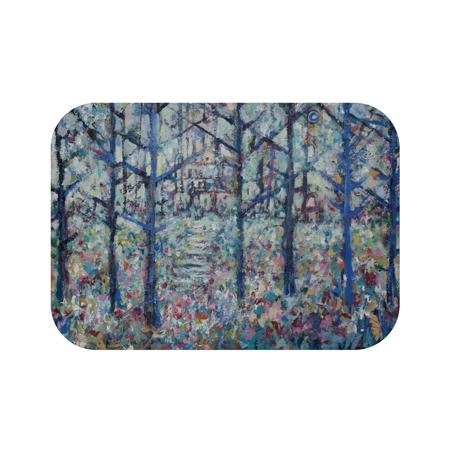 Landscape Forest Art  Memory Foam Non Slip Bath Mat - Stairs 2 Home - Leslie Karpinski