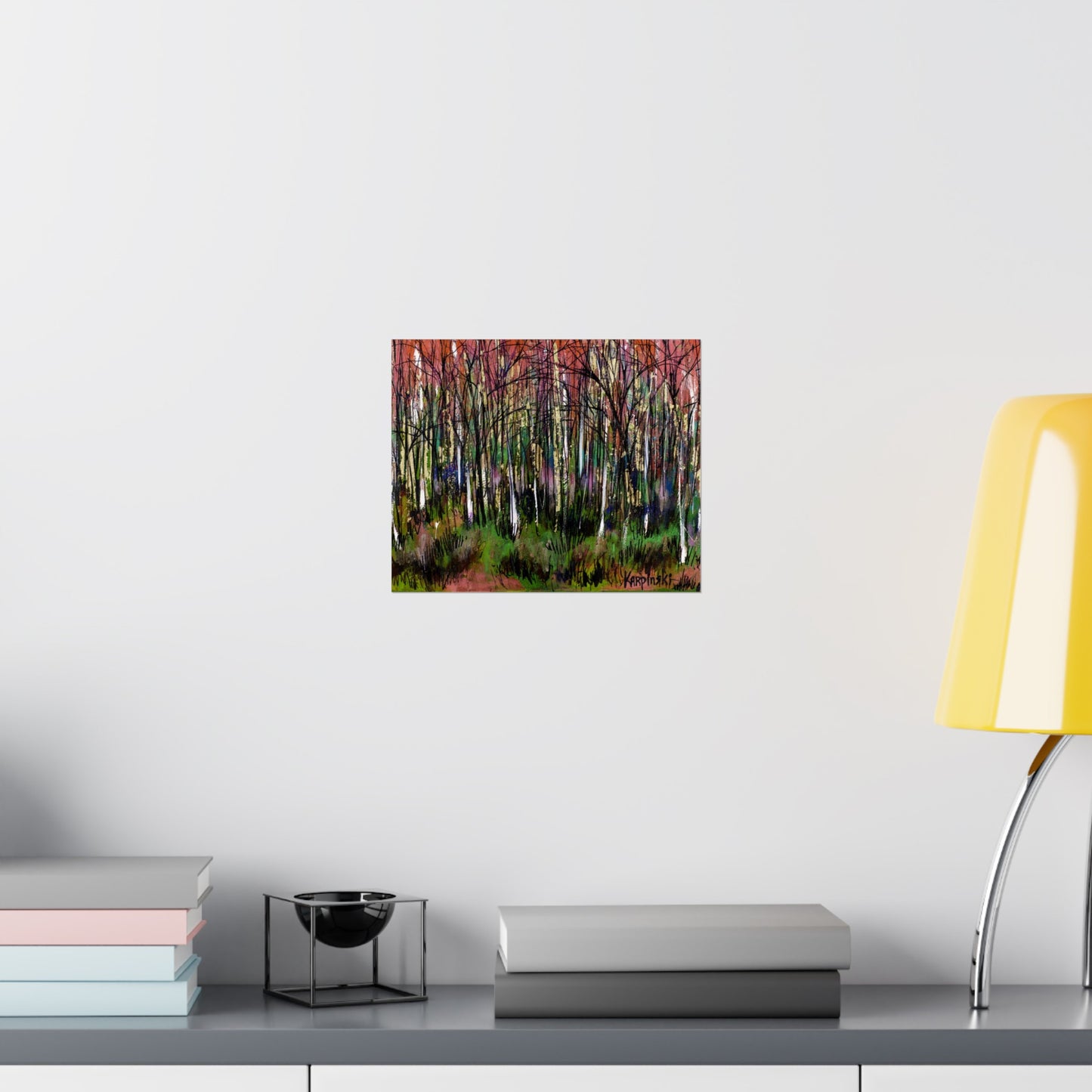 Landscape Tree Art Poster Print - Trees of Fire by Leslie Karpinski