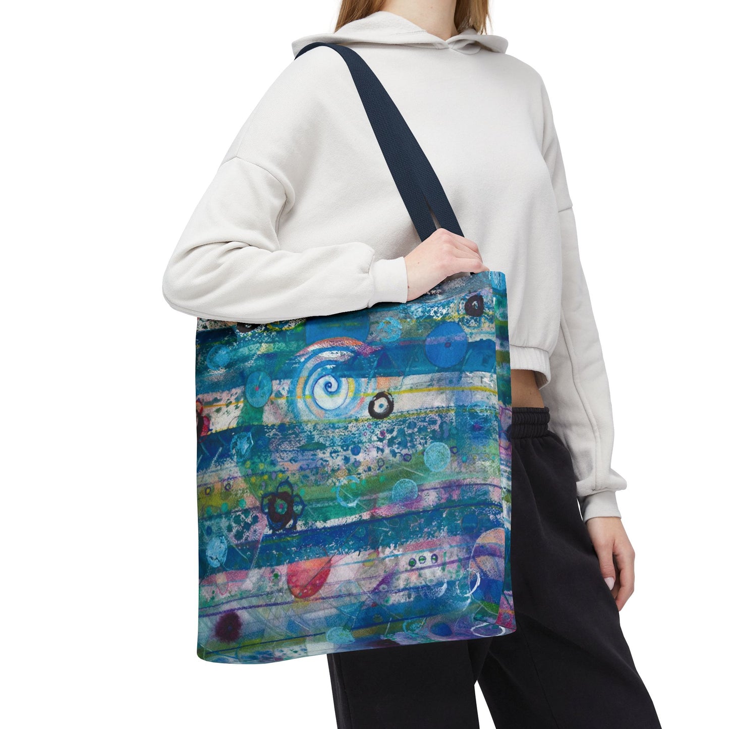 Celestial Sky Abstract Art Canvas Tote Bag - Leslie Karpinski