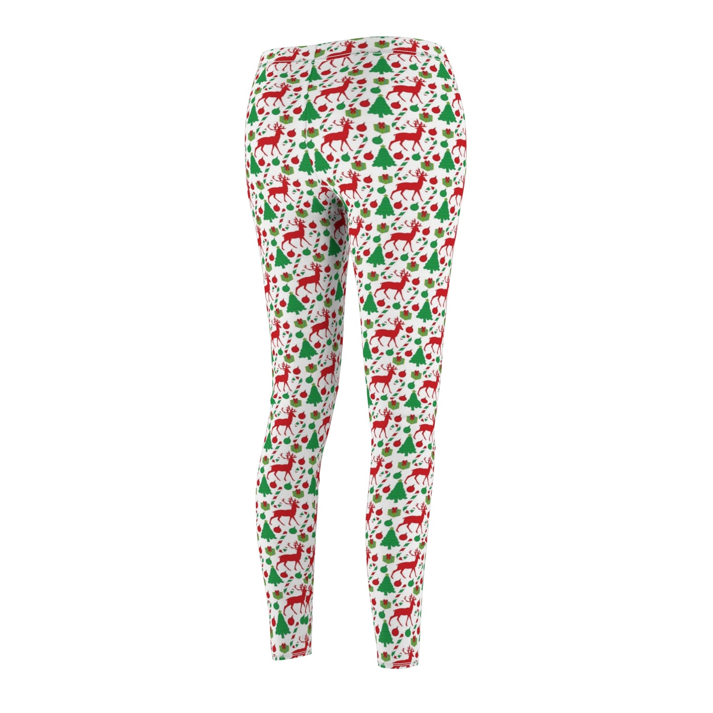 Christmas Reindeer Holiday Womens Leggings Stretch Pants - Saiko Studio