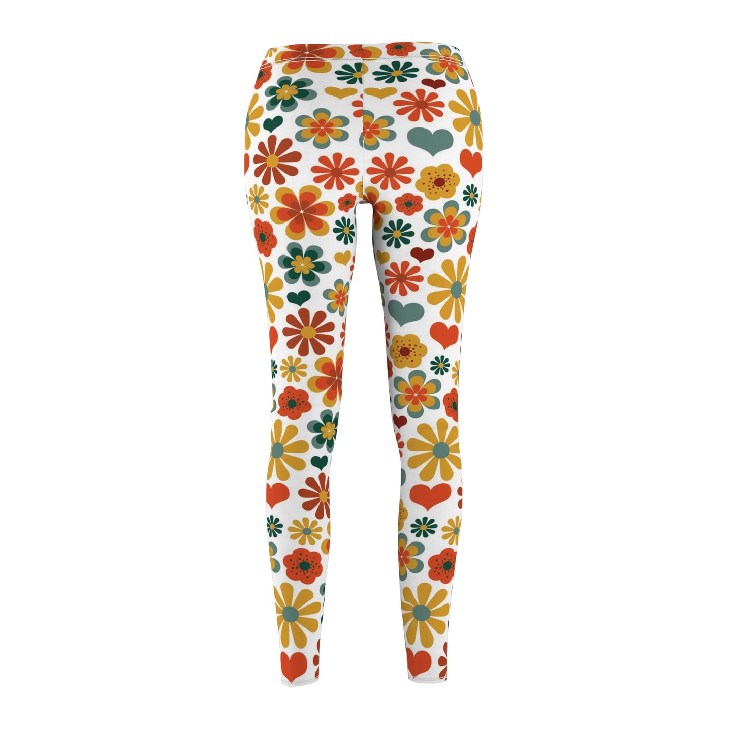 Colorful Retro Flower Power Womens Leggings - Saiko Studio