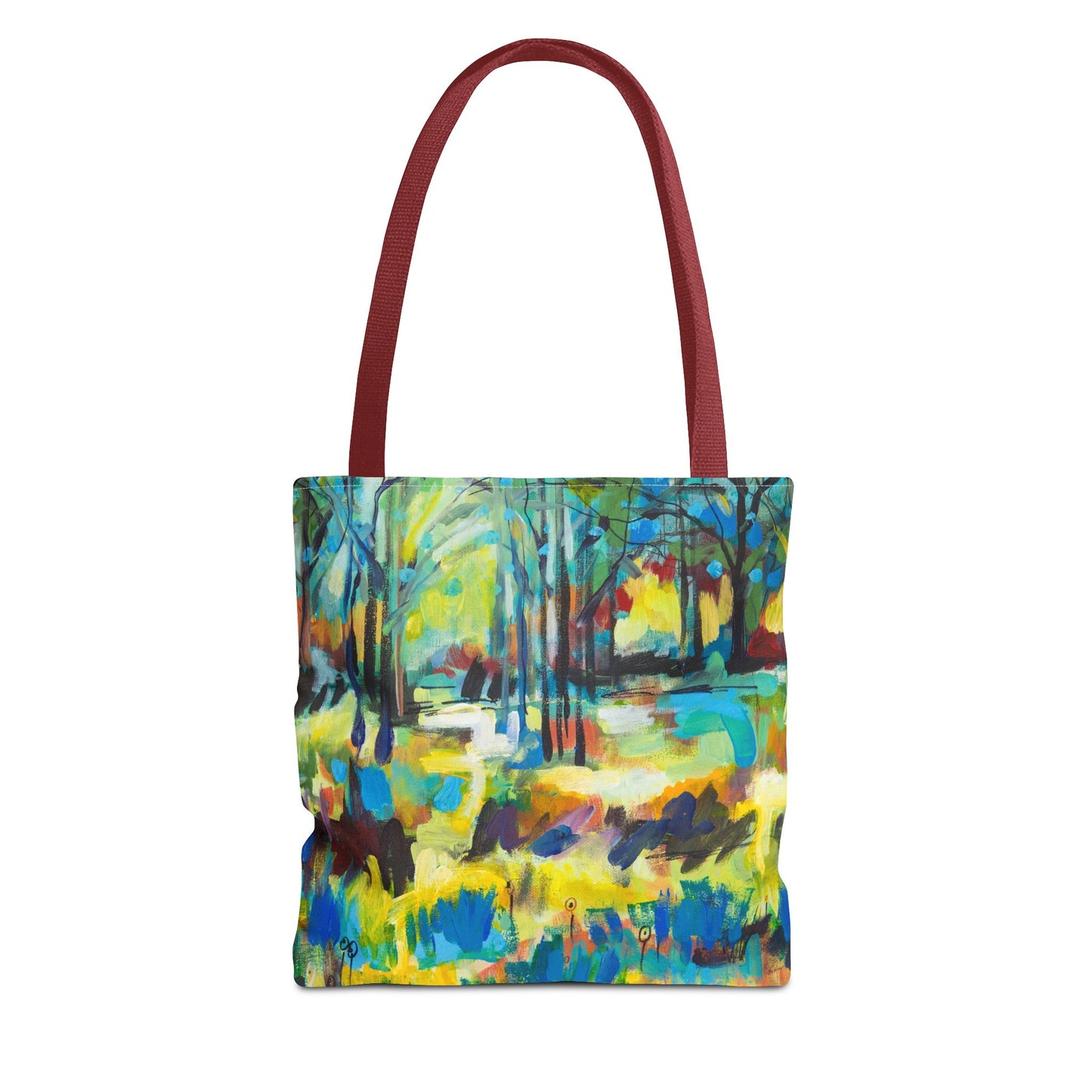 Color Blast Through Trees Landscape Art Tote Bag - Leslie Karpinski