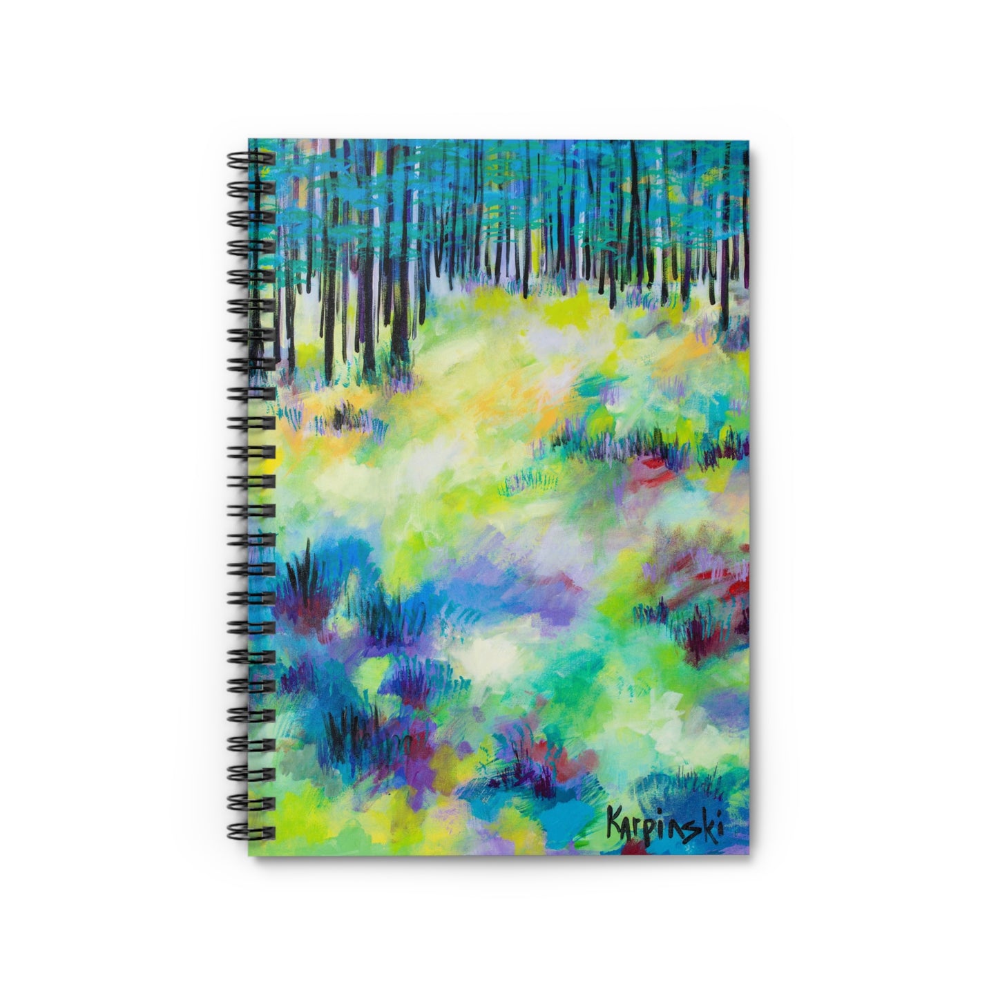 Landscape Art Notebook Journal Artwork Journal - Leslie Karpinski - Field of Trees 2