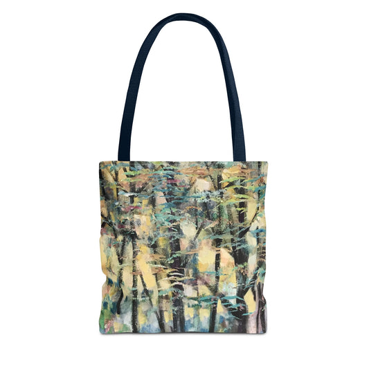 Tree Landscape Nature Art Canvas Tote Bag - Golden Tree by Leslie Karpinski