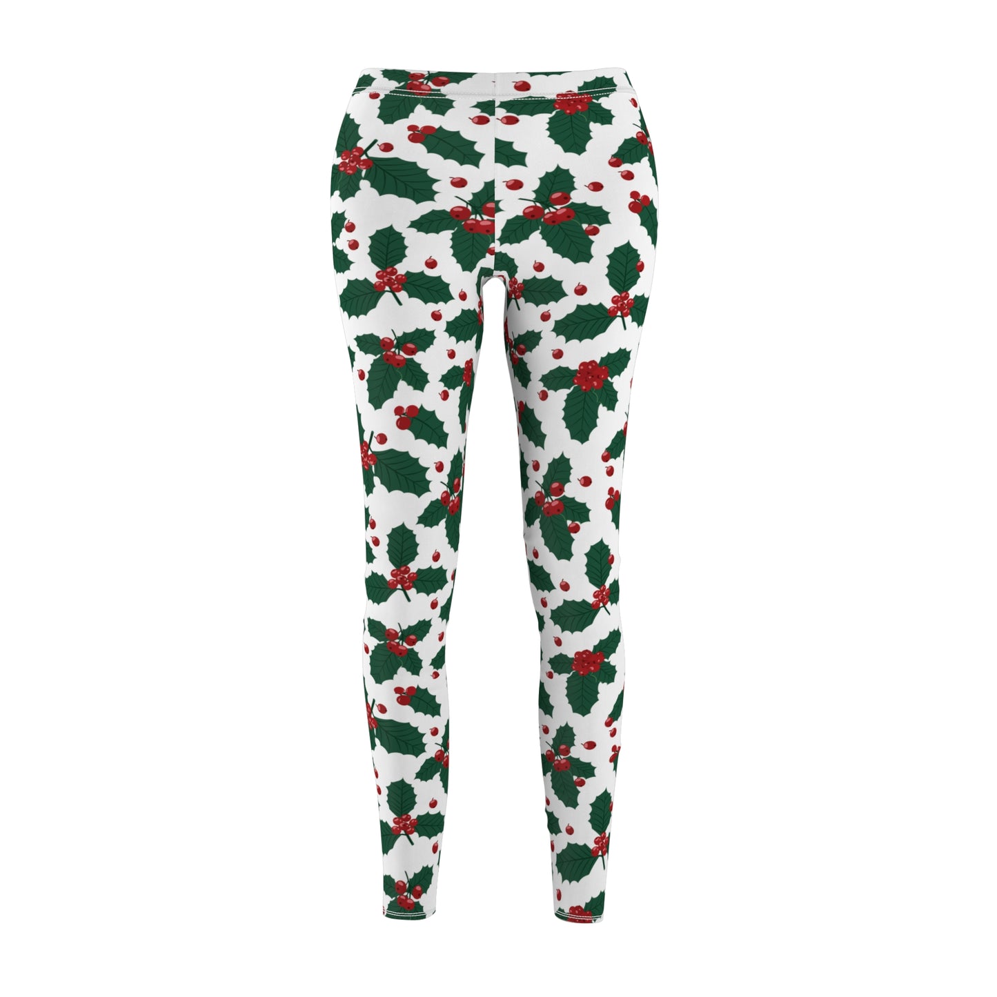 Holiday Holly Womens Christmas Leggings - Saiko Studio
