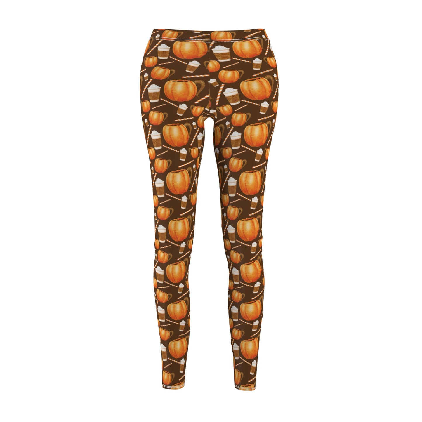 Fall Pumpkin Spice Cappuccino Womens Leggings - Saiko Studio
