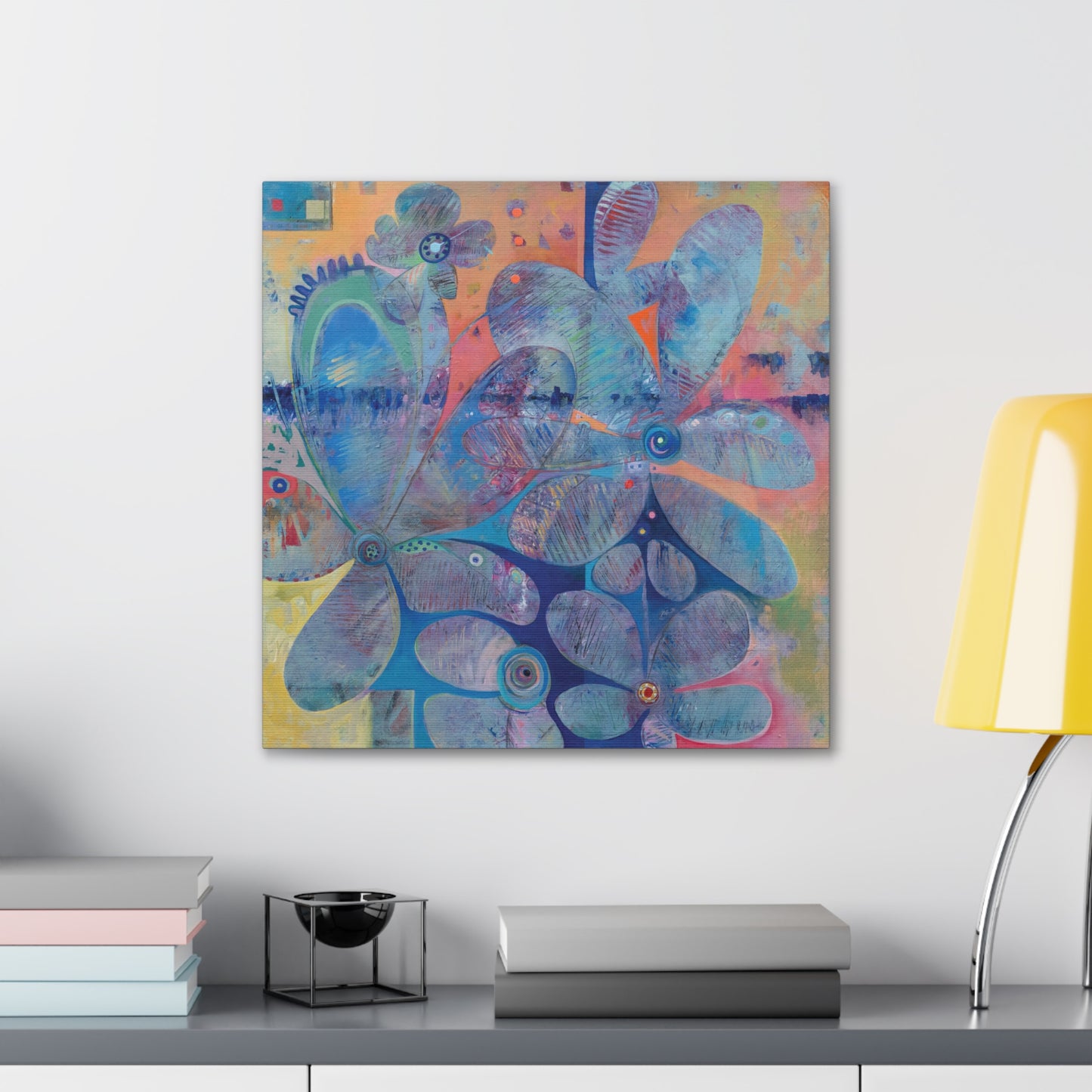 Modern Flower Canvas Print Wall Art Big Artwork - Color of Life by Leslie Karpinski