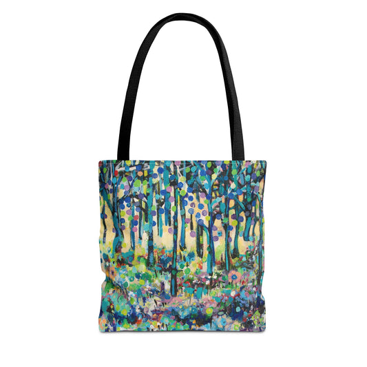 Landscape Art Tote Bag Canvas Shopping Bag - Circle of Tree by Leslie Karpinski