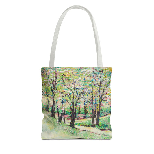 Spring Pastel Nature Canvas Tote Bag - Leslie Karpinski Bottom Of Reynolda