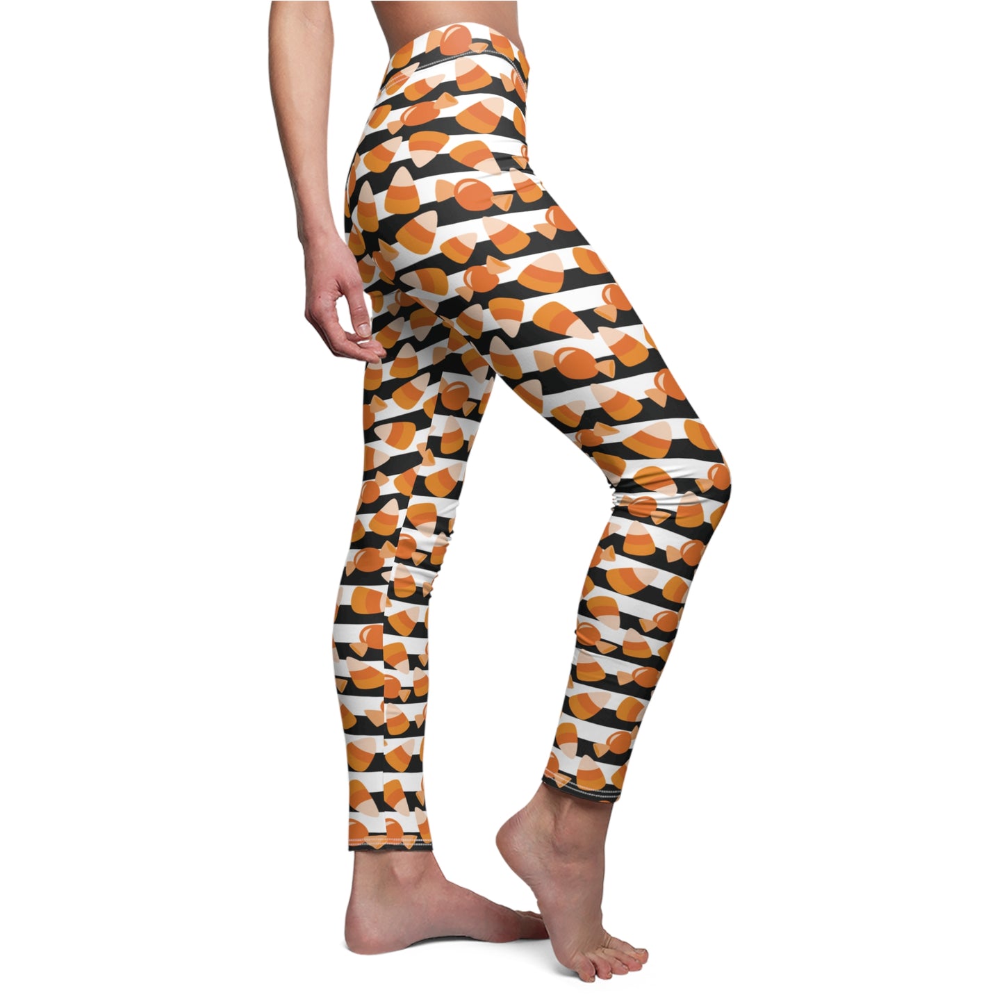 Candy Corn Halloween Womens Leggings Yoga Stretch Pants - Saiko Studio