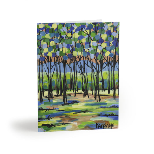 Tree Colorful Landscape Print Artist Nature Greeting Card Multi Pack - Island by Leslie Karpinski