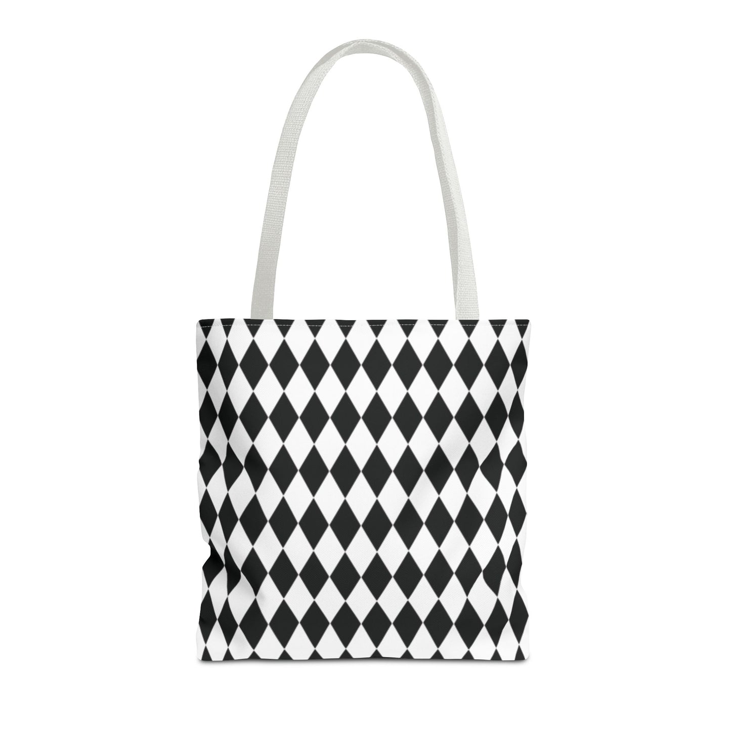 Black White Harlequin Canvas Tote Bag - Saiko Studio