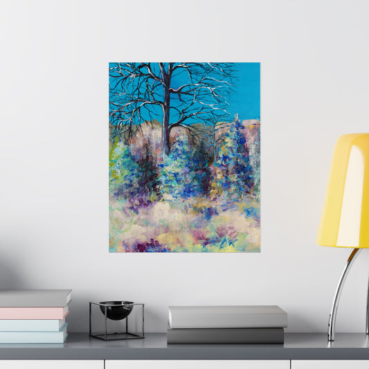 Landscape Tree Nature Art Park Artwork Poster Print - Reynolda Tree by Leslie Karpinski