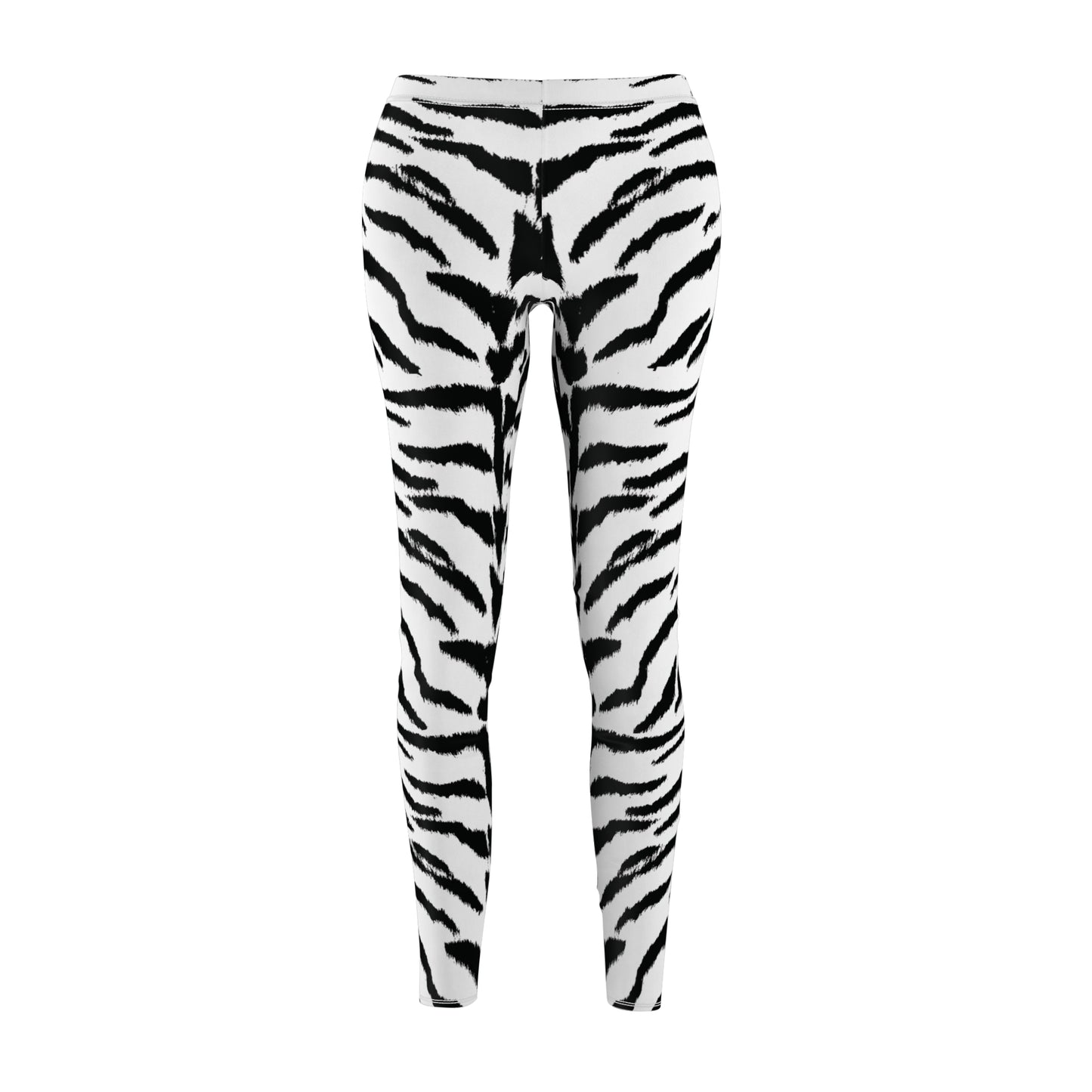 White Tiger Print Animal Womens Leggings - Saiko Studio