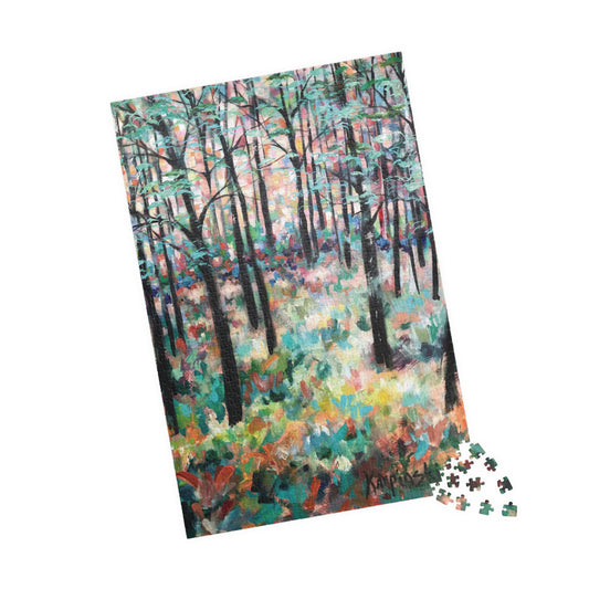 Tree Forest Landscape Nature Art Adult Wood Jigsaw Puzzle - Trees of Hope By Leslie Karpinski