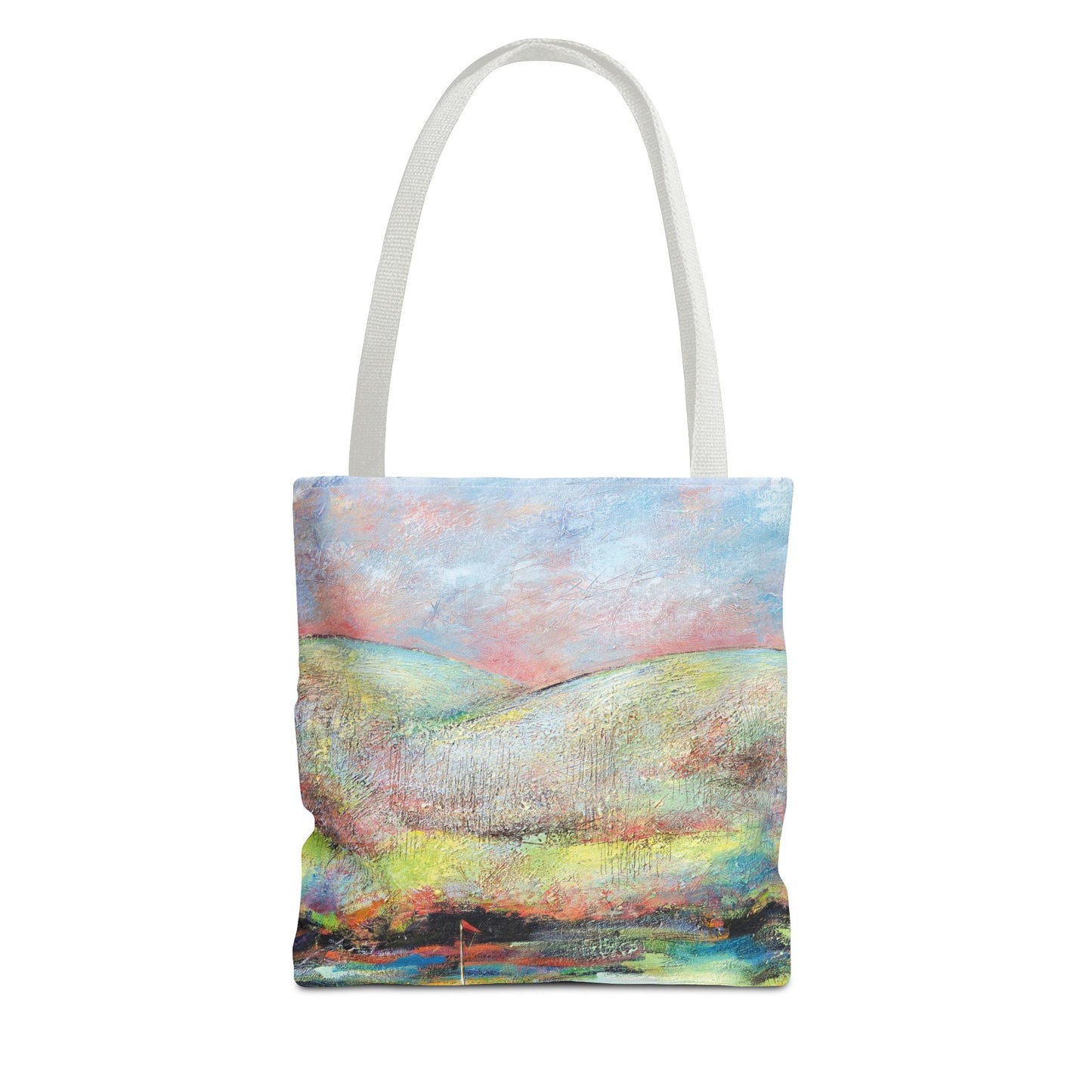 Golf Landscape Canvas Tote Bag - Making the Putt 2 - Leslie Karpinski