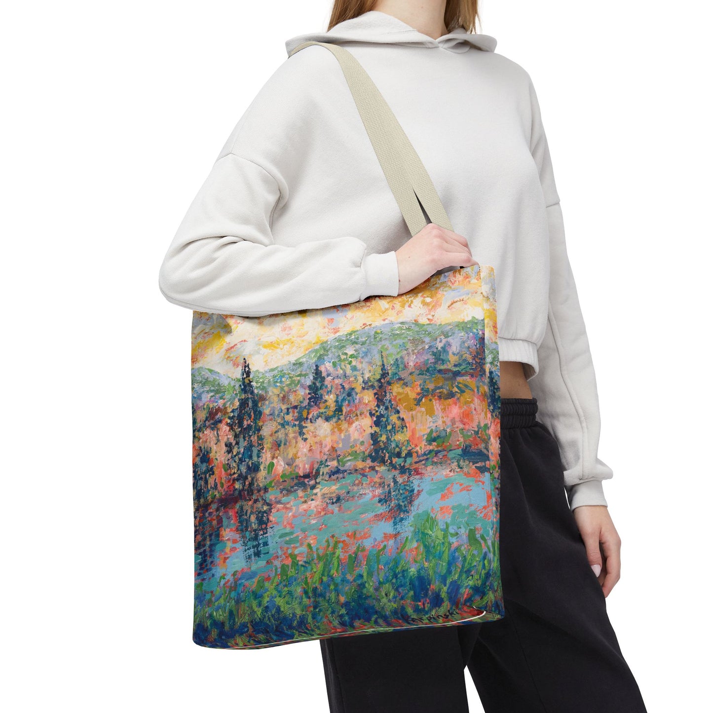 The River People Nature Landscape Art Tote Bag - Leslie Karpinski