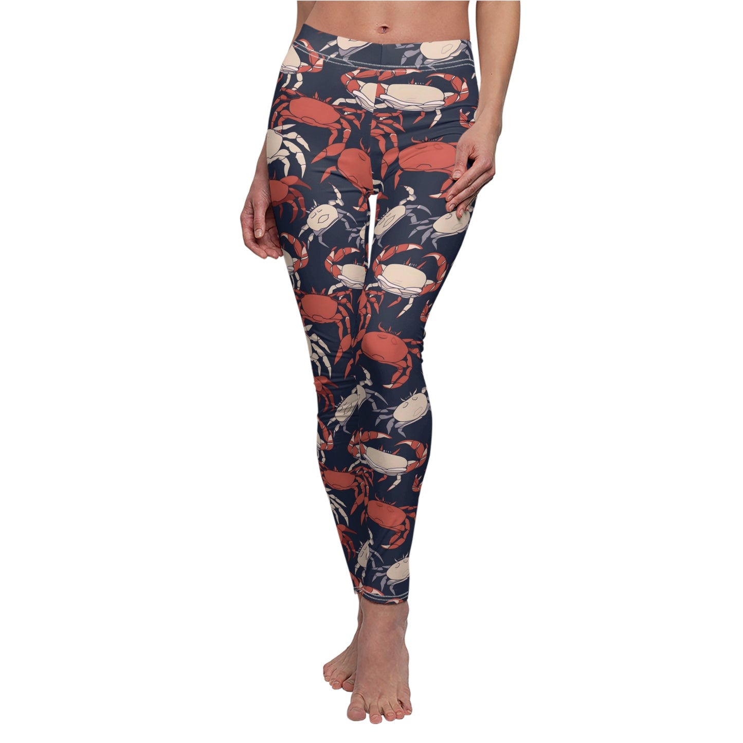 Crab Womens Beach Leggings Stretch Pants - Saiko Studio