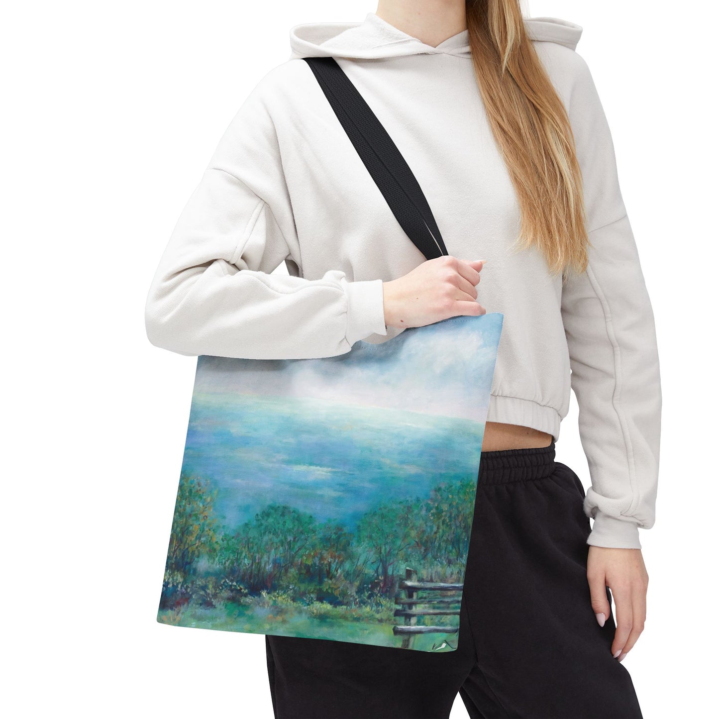Mountain Landscape Art Canvas Shopping Tote Bag - Roaring Gap - Leslie Karpinski