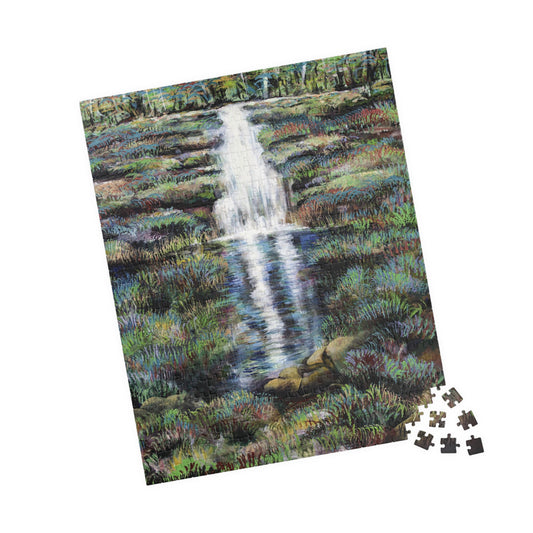 Waterfall Jigsaw Art Nature Scene Adult Puzzles Wood - Leslie Karpinski