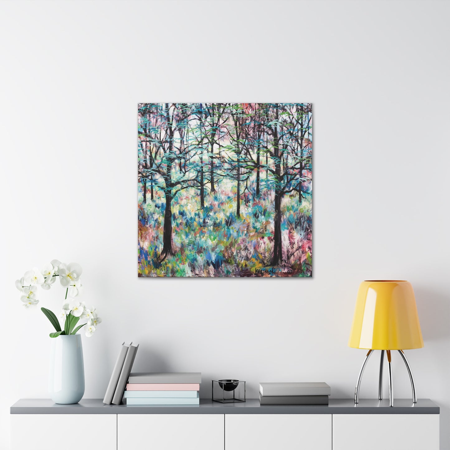 Landscape Canvas Print Wall Art Large Artwork Pastel Artwork - Forest by Leslie Karpinski