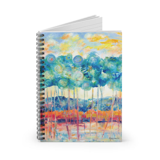 Landscape Art Lined Spiral Bound Notebook Journal - Leslie Karpinski - Canopy at Sunset