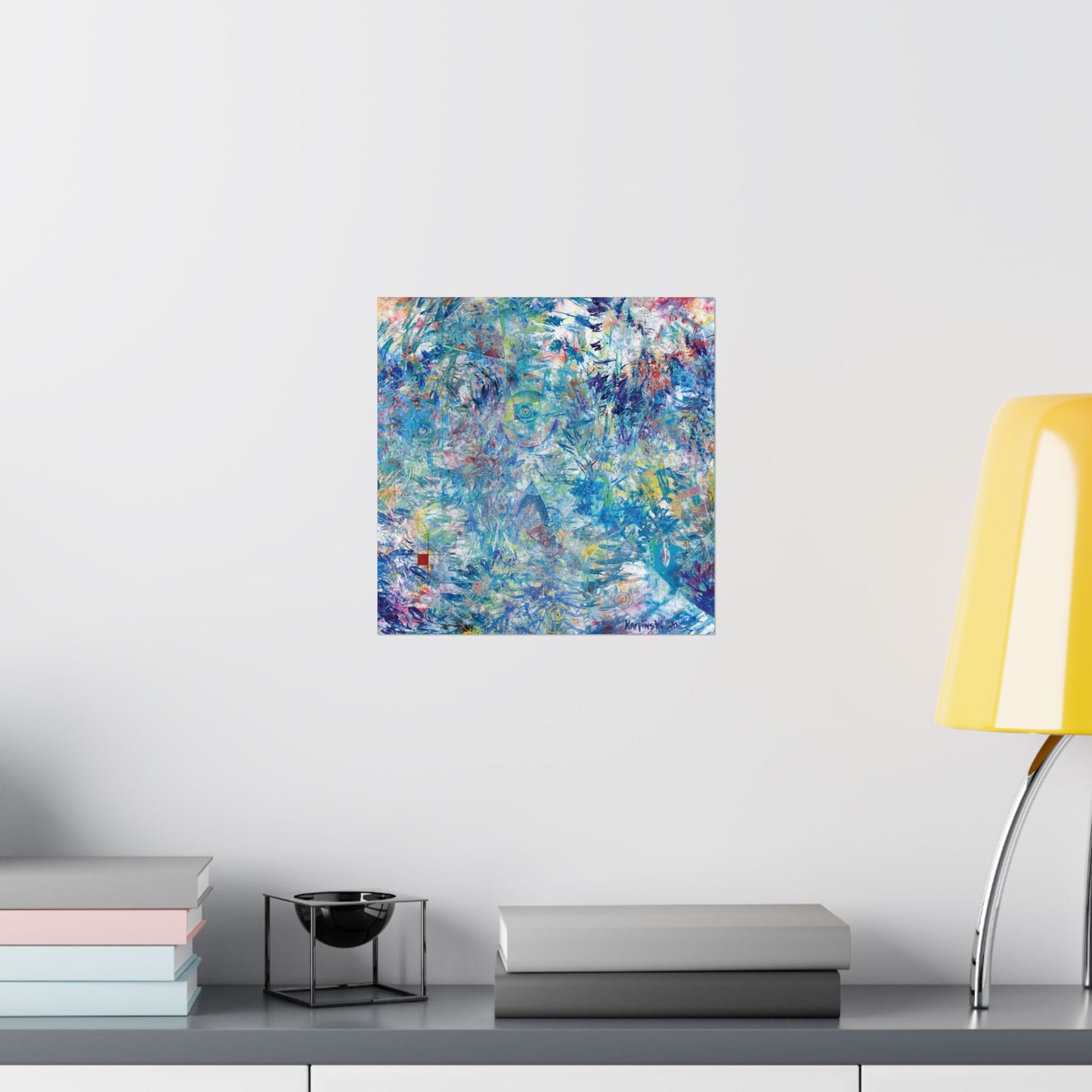 Blue Green Abstract Art Poster Print - Ascension by Leslie Karpinski