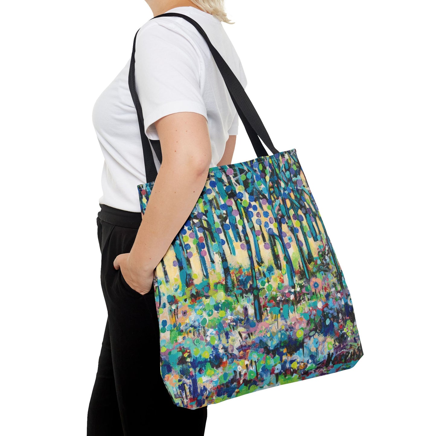 Landscape Art Tote Bag Canvas Shopping Bag - Circle of Tree by Leslie Karpinski