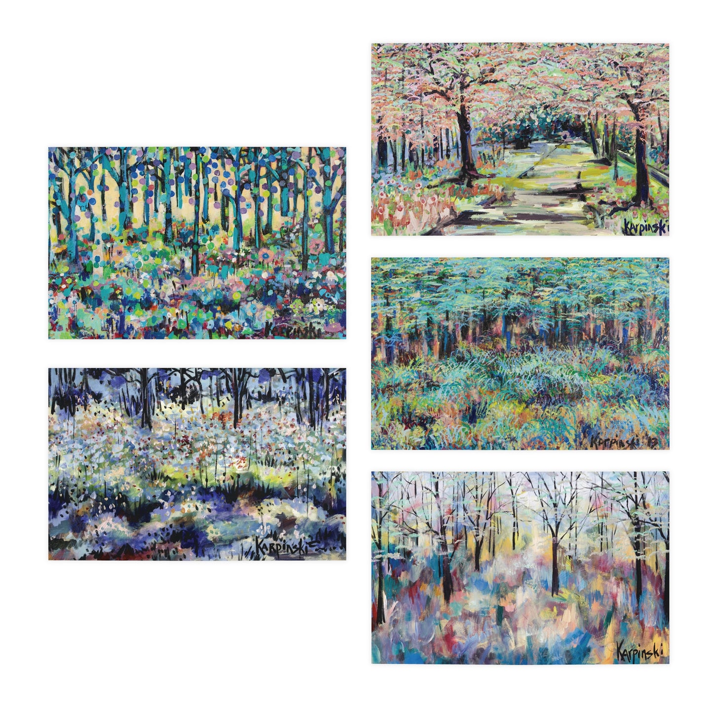 Nature Landscape Art Painting Multi Pack Blank Greeting Cards - Leslie Karpinski