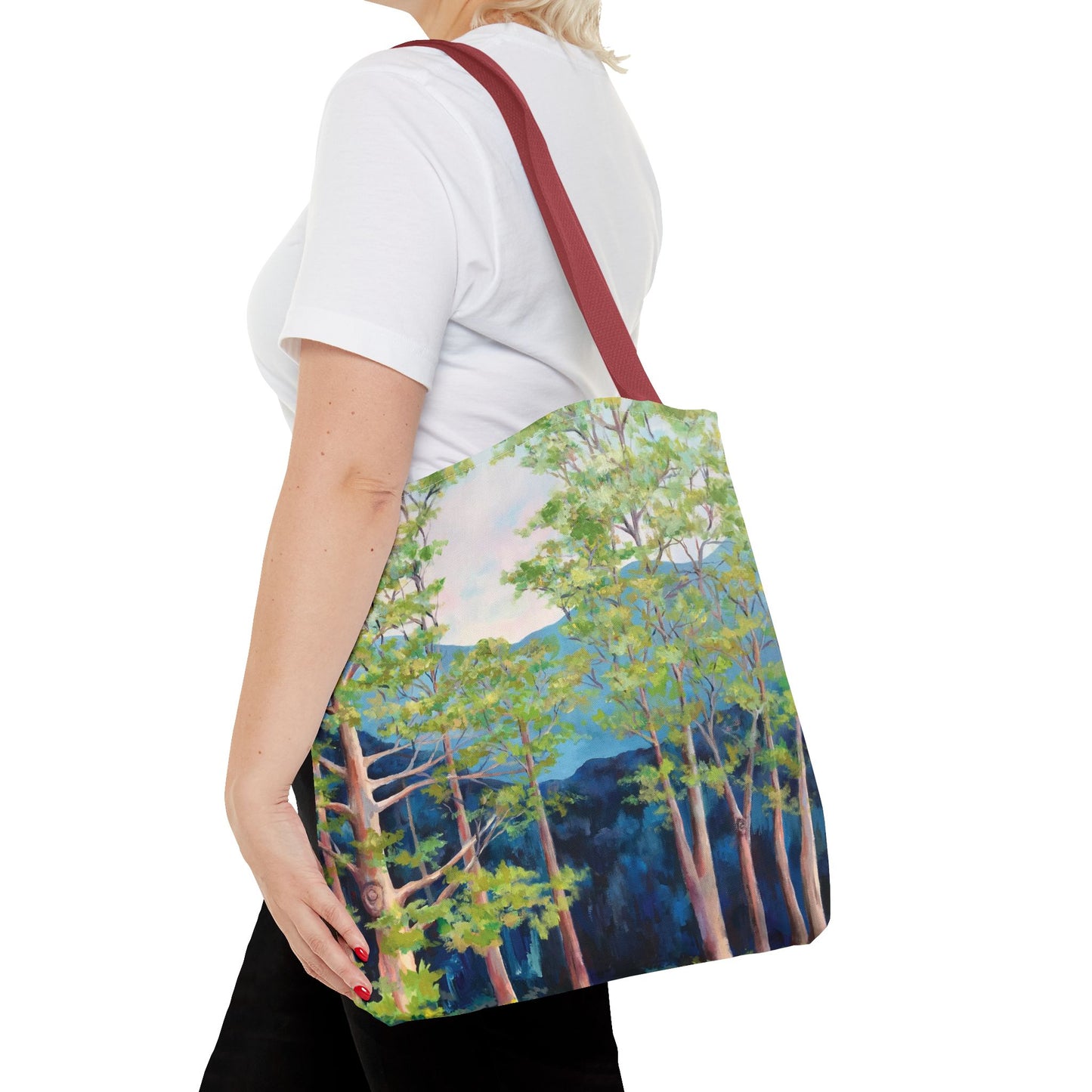 Tree Landscape Art Tote Bag Canvas - Strong Tree by Leslie Karpinski