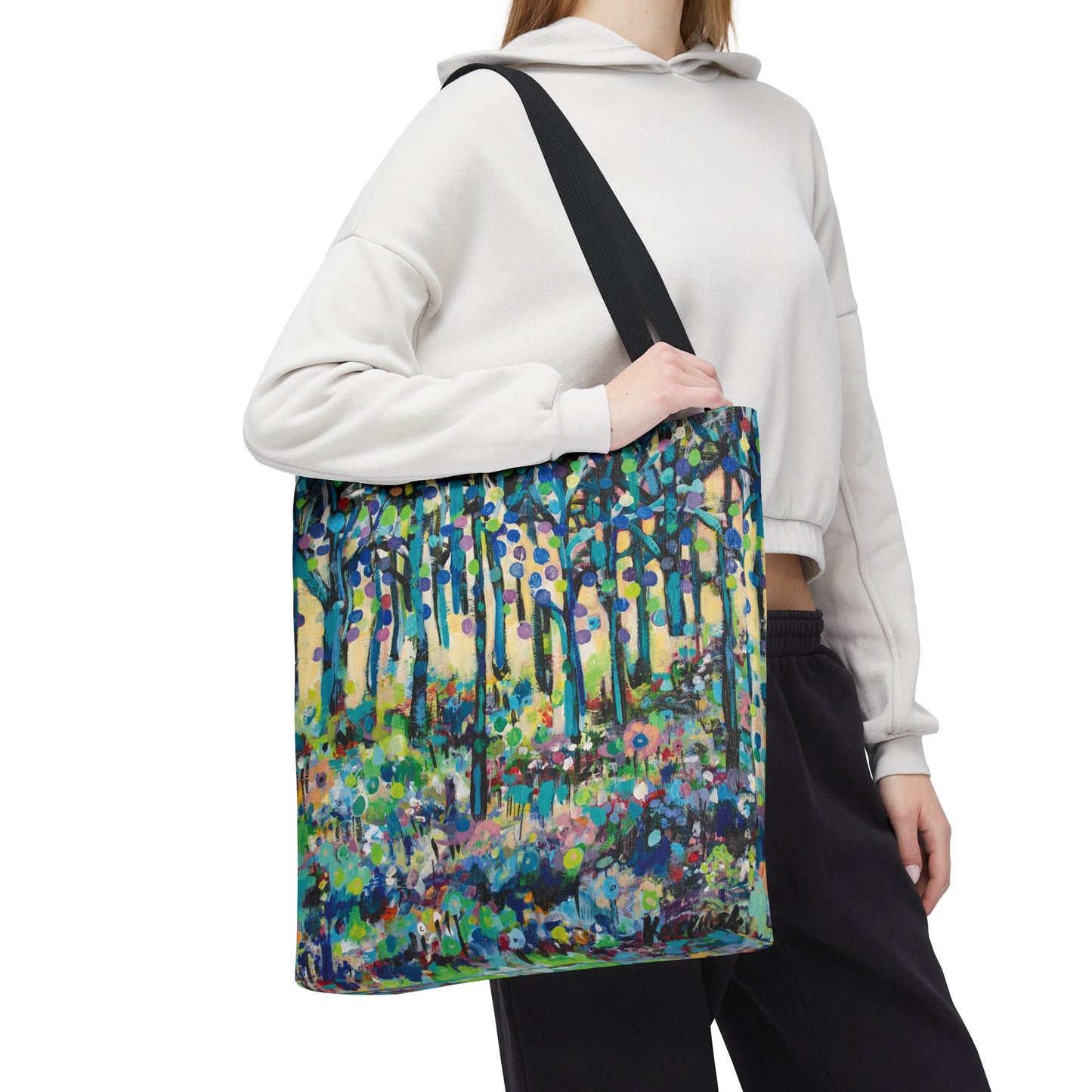 Circle of Tree Landscape Art Canvas Tote Bag  - Leslie Karpinski