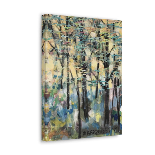 Nature Canvas Abstract Tree Art Canvas Wall Decor - Golden Trees by Leslie Karpinski