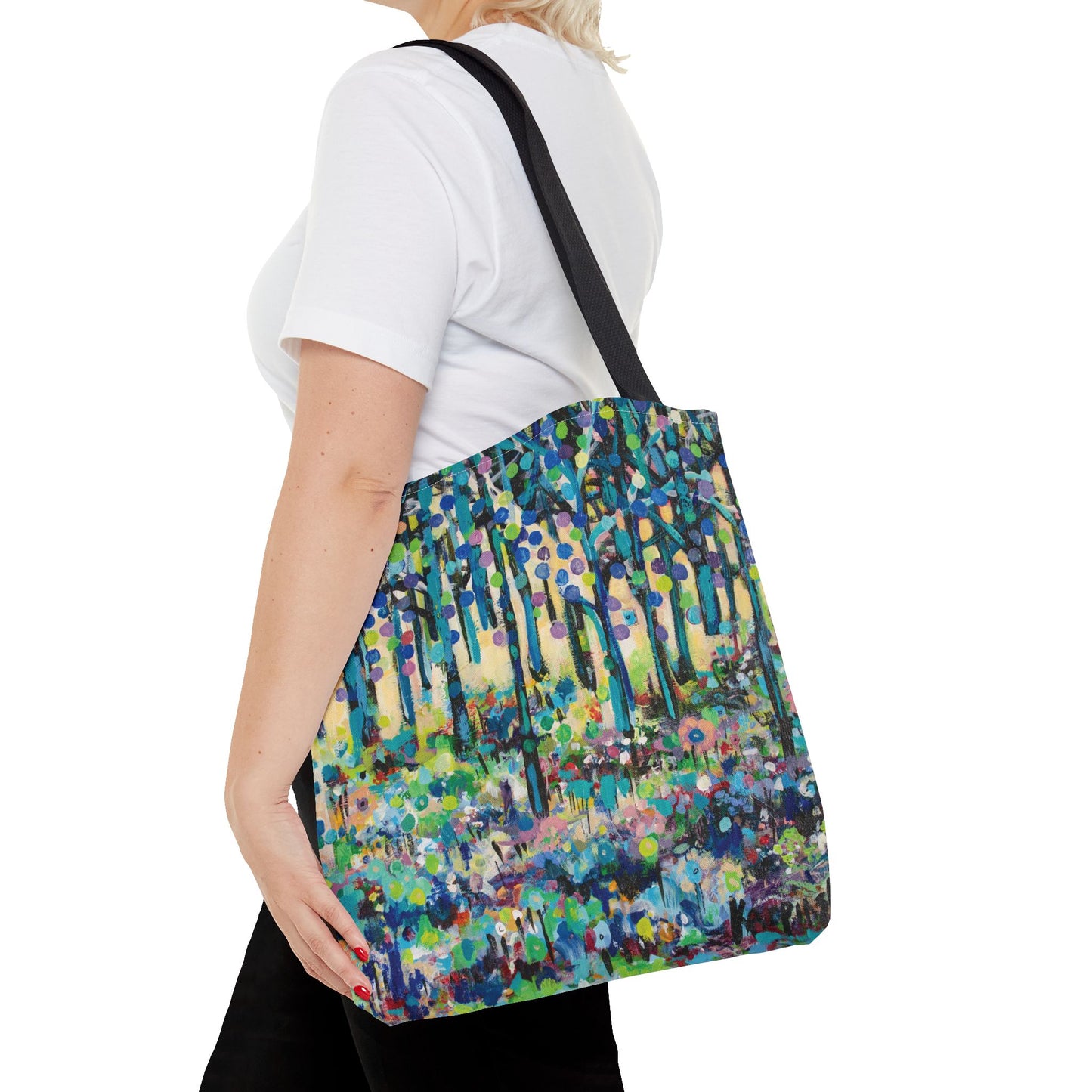 Landscape Art Tote Bag Canvas Shopping Bag - Circle of Tree by Leslie Karpinski